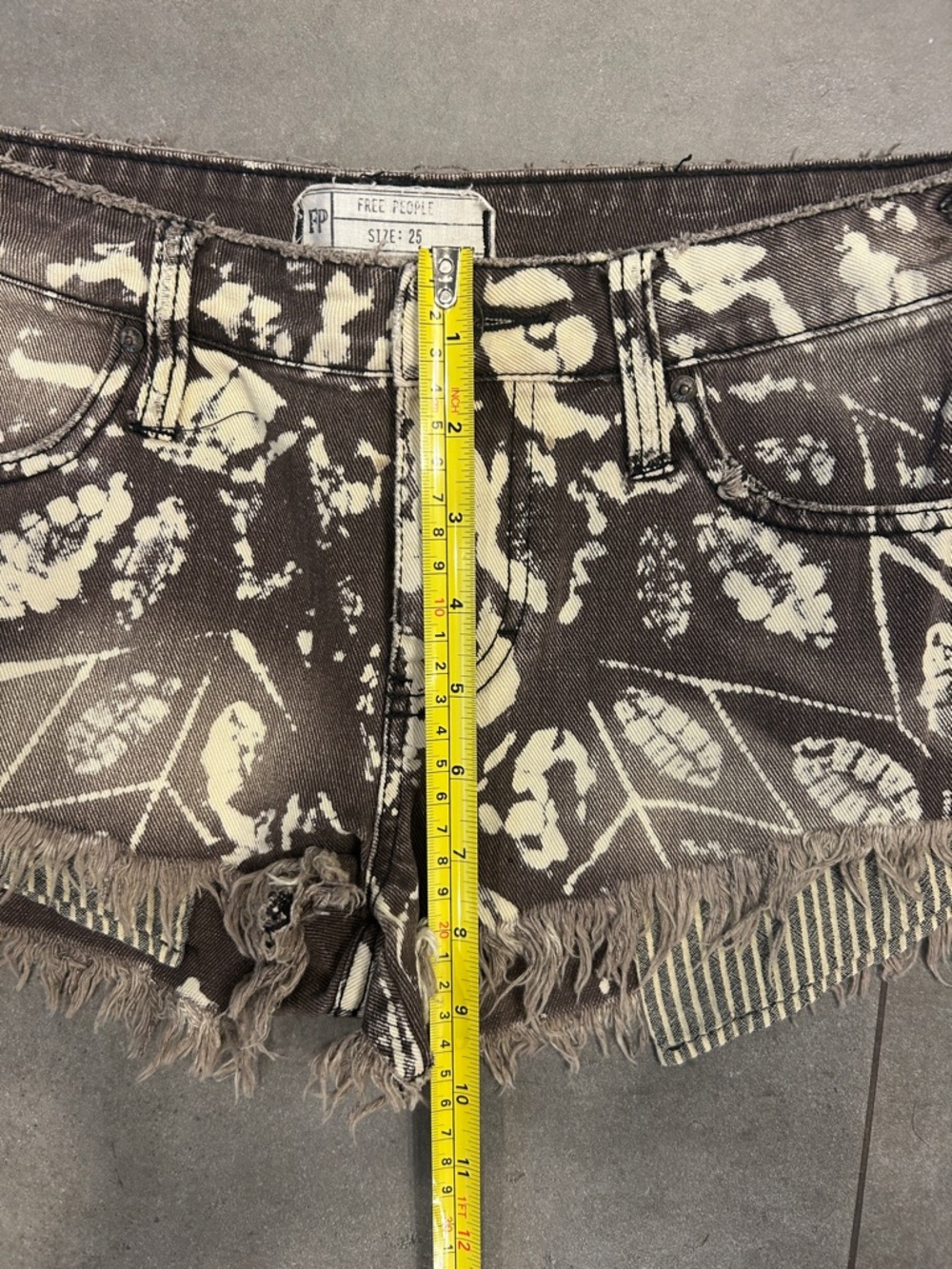 Free People Black
Distressed Printed Denim Cutoff Shorts - Picture 5 of 7